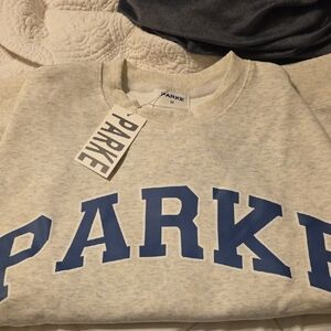 Parker Cream Sweatshirt with Black Lettering